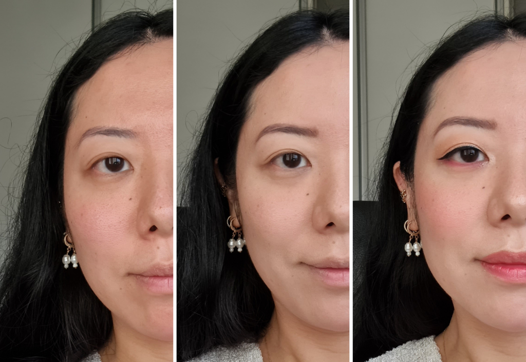 QDB Base Natural Glow antes e depois