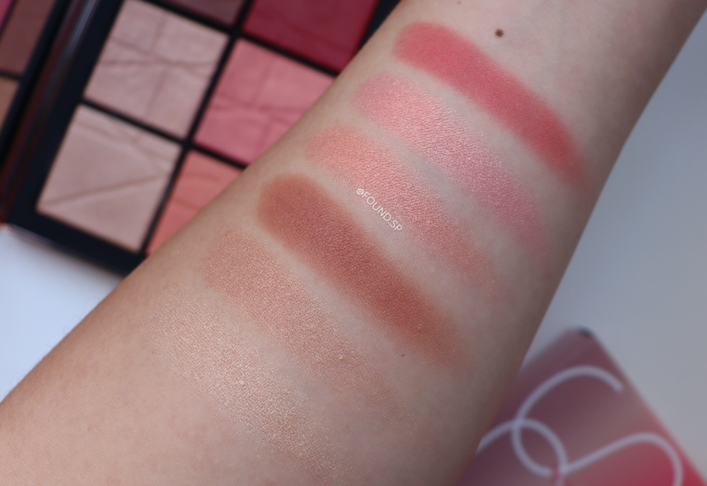 Paleta de blushes Nars Orgasm On The Beach swatches